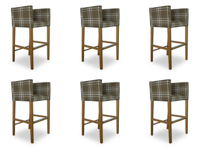 6x Bar Stool Corner Chair Armchair Chairs Stool Counter Chair Upholstery Set Caro